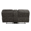 Tony 80 Inch Dual Manual Recliner Loveseat- Console- Cupholders- Gray