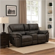 Tony 80 Inch Dual Manual Recliner Loveseat- Console- Cupholders- Gray