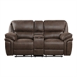Tony 80 Inch Power Double Recliner Loveseat- Console Cupholders- USB- Brown
