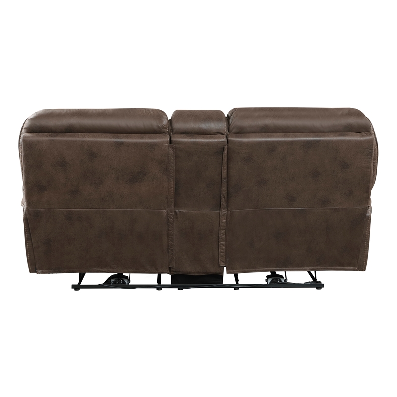 Tony 80 Inch Power Double Recliner Loveseat- Console Cupholders- USB- Brown