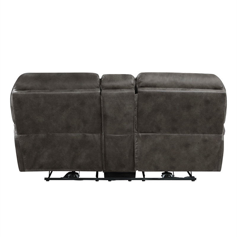 Tony 80 Inch Power Double Recliner Loveseat- Console Cupholders- USB- Gray