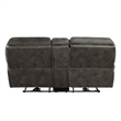Tony 80 Inch Power Double Recliner Loveseat- Console Cupholders- USB- Gray