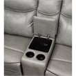 Max 80 Inch Dual Manual Recliner Loveseat- Cupholders- Gray Faux Leather