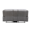 Feo Manual Reclining Loveseat w Console- White Gray Microfiber 76 Inch