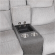 Feo Manual Reclining Loveseat w Console- White Gray Microfiber 76 Inch