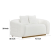Novy Loveseat with 2 Accent Pillows- White Sherpa- Gold- 71 Inch
