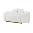 Novy Loveseat with 2 Accent Pillows- White Sherpa- Gold- 71 Inch