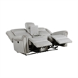 Ben Manual Reclining Loveseat- 76 Inch- Gray Microfiber- Nailhead Trim