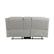 Ben Manual Reclining Loveseat- 76 Inch- Gray Microfiber- Nailhead Trim