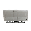 Ben Power Reclining Loveseat- 76 Inch- Gray Microfiber- Nailhead Trims