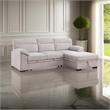 Geni Sleeper Sectional Sofa with Right Chaise- Beige- USB C Port
