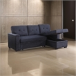 Lusy 85 Inch Reversible Sleeper Sectional Sofa- Storage Chaise- Dark Gray