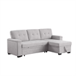 Lusy 85 Inch Reversible Sleeper Sectional Sofa- Storage Chaise- Light Gray