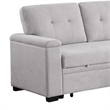 Lusy 85 Inch Reversible Sleeper Sectional Sofa- Storage Chaise- Light Gray