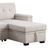 Lusy 85 Inch Reversible Sleeper Sectional Sofa with Storage Chaise- Beige