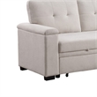 Lusy 85 Inch Reversible Sleeper Sectional Sofa with Storage Chaise- Beige