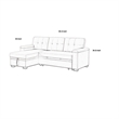 Lusy 85 Inch Reversible Sleeper Sectional Sofa with Storage Chaise- Beige