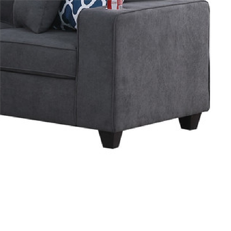 Nid Reversible RAF L Shaped Sectional Sofa- Stone Gray Woven- 125 Inch