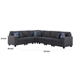 Nid Reversible RAF L Shaped Sectional Sofa- Stone Gray Woven- 125 Inch
