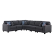 Nid Reversible RAF L Shaped Sectional Sofa- Stone Gray Woven- 125 Inch