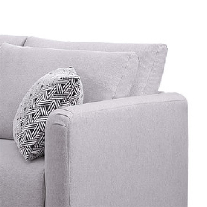 Lane L Shaped Sectional Sofa- Ottoman- 3 Pillows- Light Gray- 95 Inch