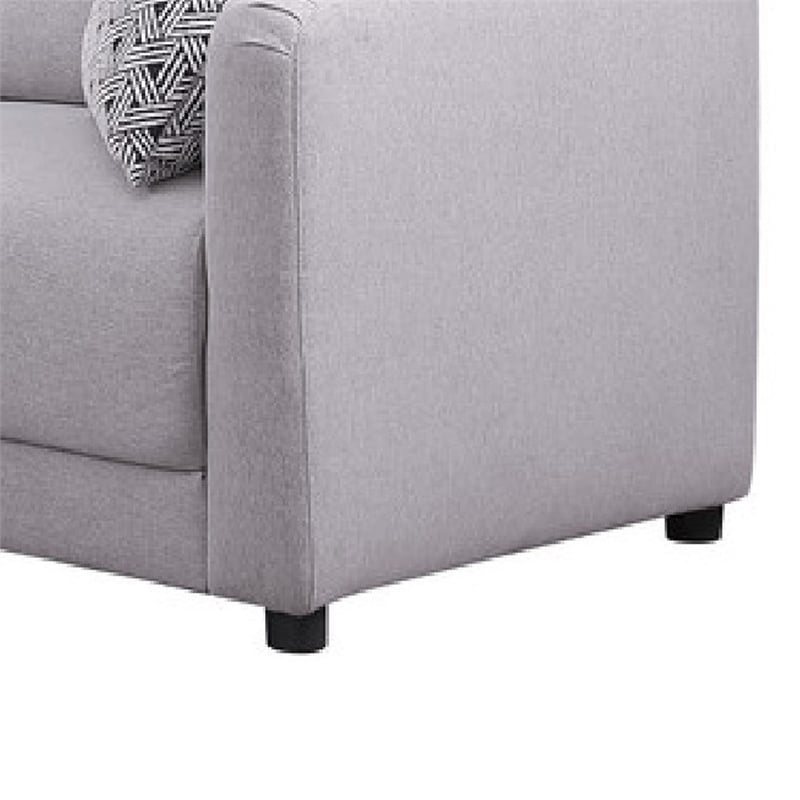 Lane L Shaped Sectional Sofa- Ottoman- 3 Pillows- Light Gray- 95 Inch