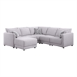 Lane L Shaped Sectional Sofa- Ottoman- 3 Pillows- Light Gray- 95 Inch
