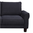 Ele 96 Inch Wide Sectional Sofa with Left Facing Chaise- Black Sherpa- Wood