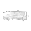Ele 96 Inch Wide Sectional Sofa with Left Facing Chaise- Black Sherpa- Wood