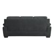 Hugh 80 Inch Sofa- Dark Gray Polyester- Soft Foam Cushioned- Solid Wood