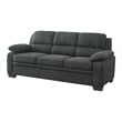 Hugh 80 Inch Sofa- Dark Gray Polyester- Soft Foam Cushioned- Solid Wood
