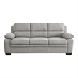 Hugh 80 Inch Sofa- Gray Polyester- Soft Foam Cushioned- Solid Wood Frame