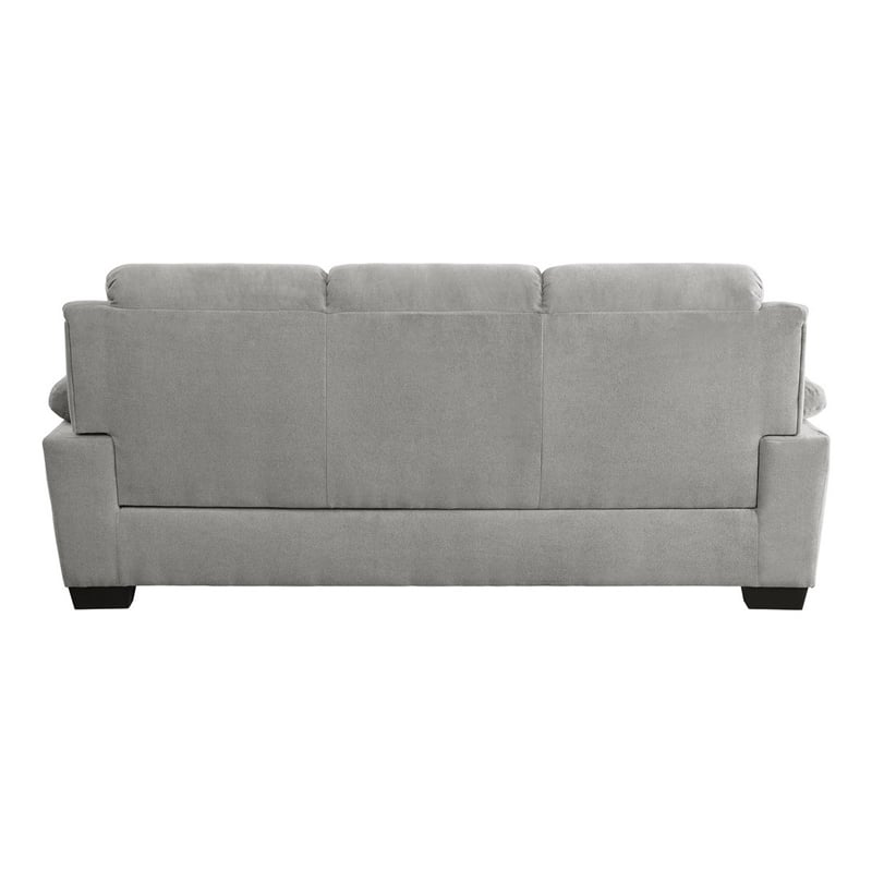 Hugh 80 Inch Sofa- Gray Polyester- Soft Foam Cushioned- Solid Wood Frame