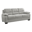 Hugh 80 Inch Sofa- Gray Polyester- Soft Foam Cushioned- Solid Wood Frame