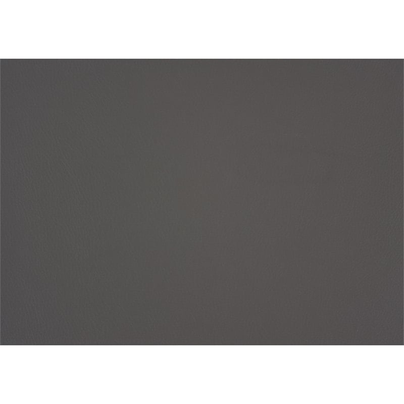 Elle 64 Inch Loveseat- Black- Gray Faux Leather- Metal Legs- Solid Wood