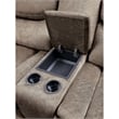 Joe 79 Inch Manual Dual Glider Recliner Loveseat- Console- Brown Microfiber