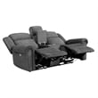 Ben 76 Inch Power Double Recliner Loveseat- Gray Microfiber- Console- Cupholders