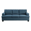 Eoin 84 Inch Sofa- Blue Polyester- Soft Foam Cushioning- Solid Wood Frame