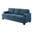 Eoin 84 Inch Sofa- Blue Polyester- Soft Foam Cushioning- Solid Wood Frame