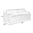 Eoin 84 Inch Sofa- Blue Polyester- Soft Foam Cushioning- Solid Wood Frame