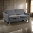 Katy 72 Inch Sleeper Sofa- Convertible Pull Out Bed- Solid Wood Gray Velvet