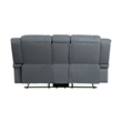 Kate 71 Inch Double Manual Recliner Loveseat- Center Console- Blue Fabric