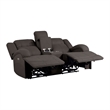 Kate 71 Inch Power Double Recliner Loveseat- Center Console- USB- Brown