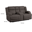 Kate 71 Inch Power Double Recliner Loveseat- Center Console- USB- Brown