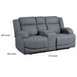 Kate 71 Inch Power Double Recliner Loveseat- Center Console- USB- Blue
