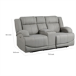 Kate 71 Inch Power Double Recliner Loveseat- Center Console- USB- Gray