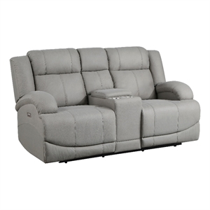 Kate 71 Inch Power Double Recliner Loveseat- Center Console- USB- Gray