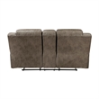 Henry 81 Inch Dual Manual Recliner Loveseat Brown Microfiber- Solid Wood