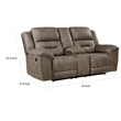 Henry 81 Inch Dual Manual Recliner Loveseat Brown Microfiber- Solid Wood