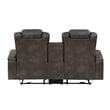 Mia 72 Inch Power Double Recliner Loveseat- Gray Faux Leather- LED- USB